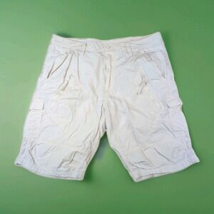 Armani Exchange AIX Men's Utility Zip Cargo Shorts, White Size 36 (34 On Tag)
